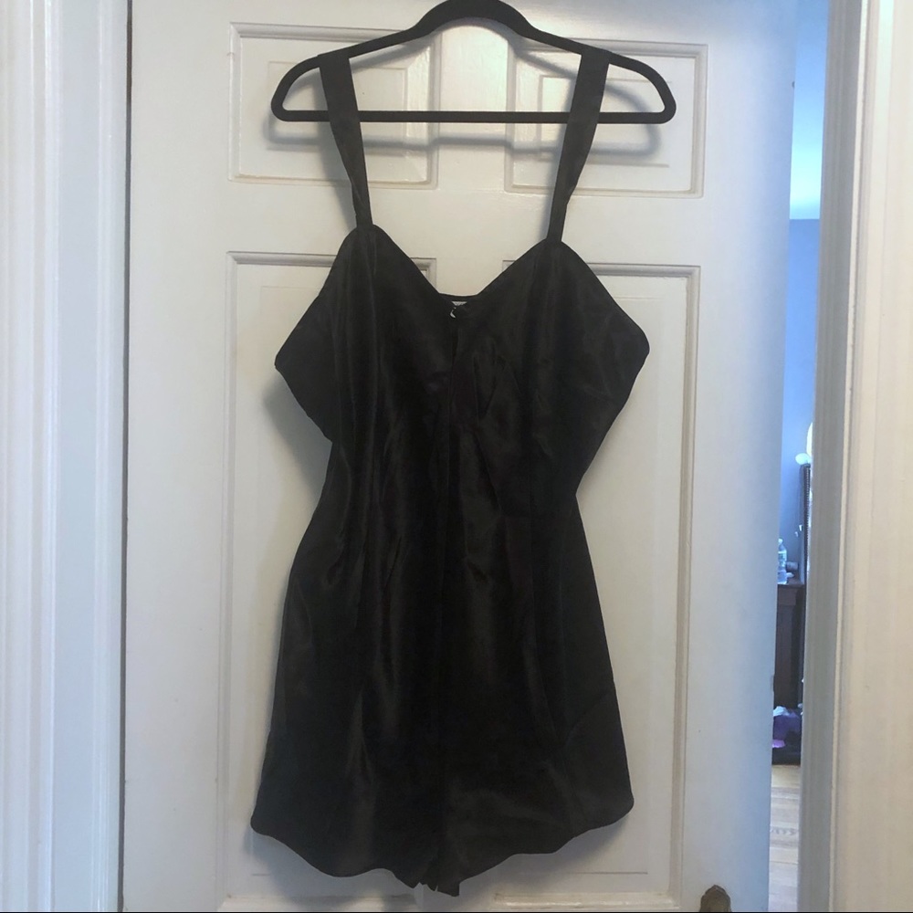 Vanity Fair satin romper snap-crotch tank teddy